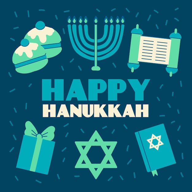 Concepto de hanukkah dibujado a mano