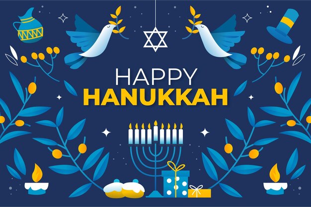 Concepto de hanukkah dibujado a mano