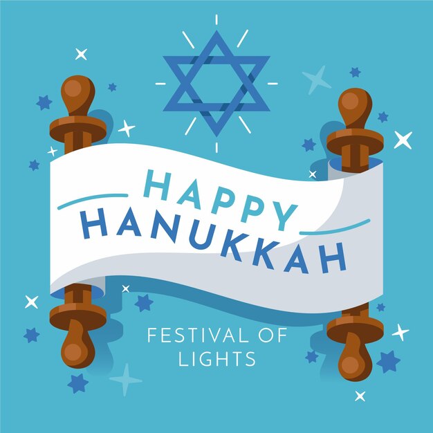 Concepto de Hanukkah en diseño plano