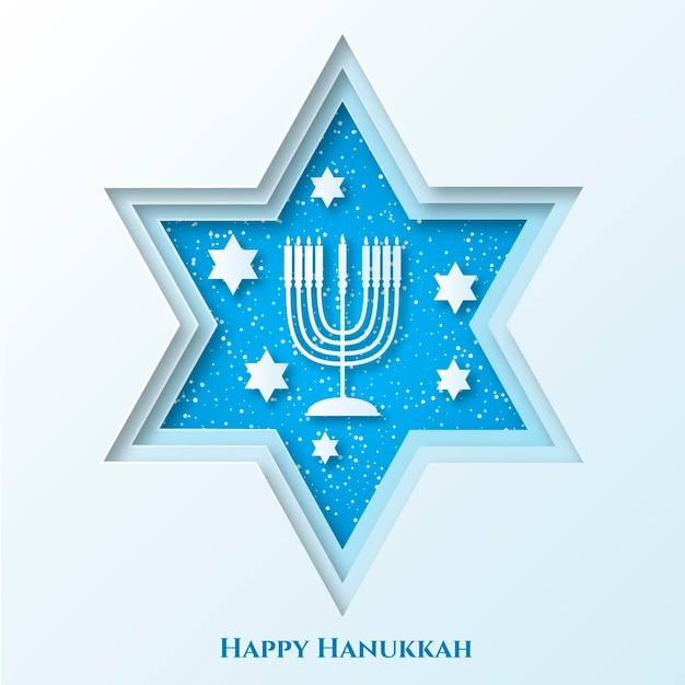 Vector gratuito concepto de hanukkah en estilo papel