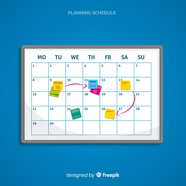 Concepto hermoso de horario de planificación