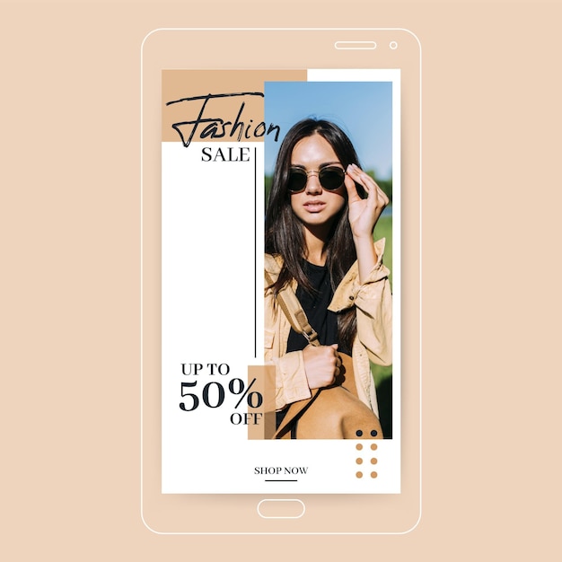 Vector gratuito concepto de historia de instagram de moda