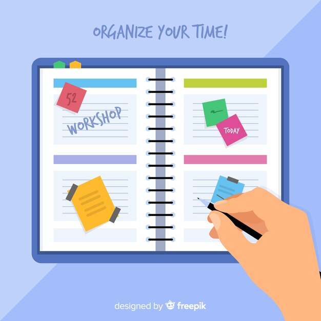 Concepto de horario de planificación