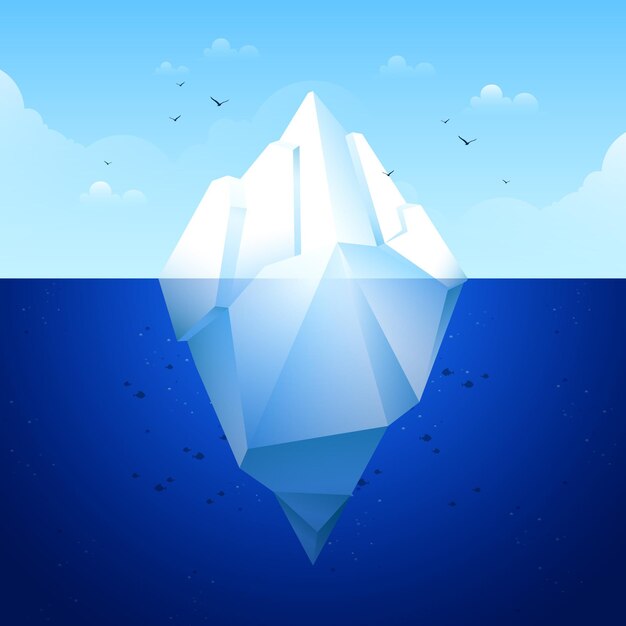 Concepto de iceberg de diseño plano