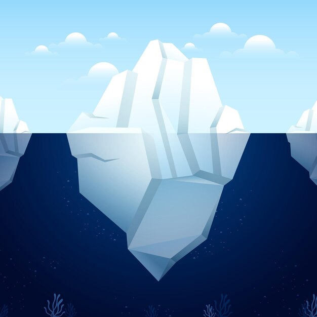 Concepto de iceberg de diseño plano
