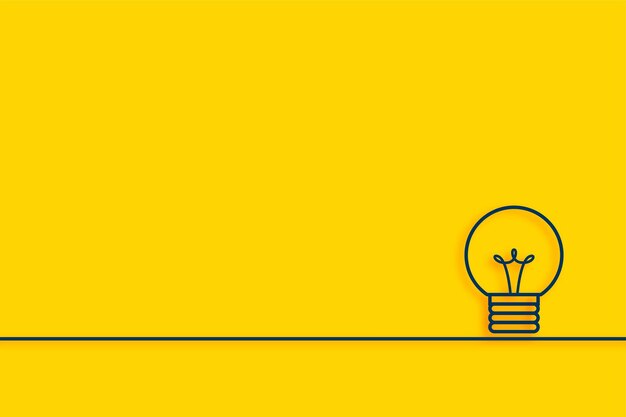 concepto de idea brillante fondo amarillo con bombilla y espacio de texto