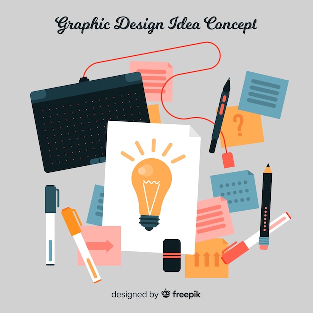 Vector gratuito concepto de idea de diseño gráfico