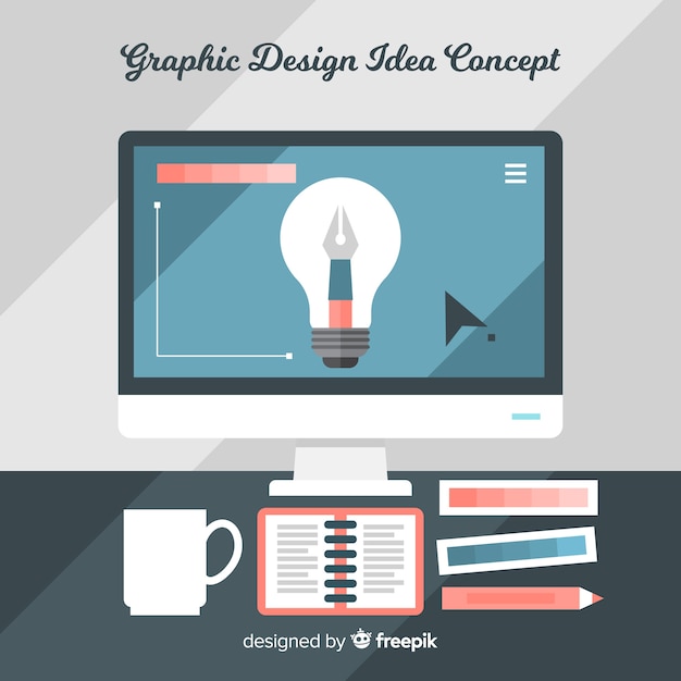 Vector gratuito concepto de idea de diseño gráfico