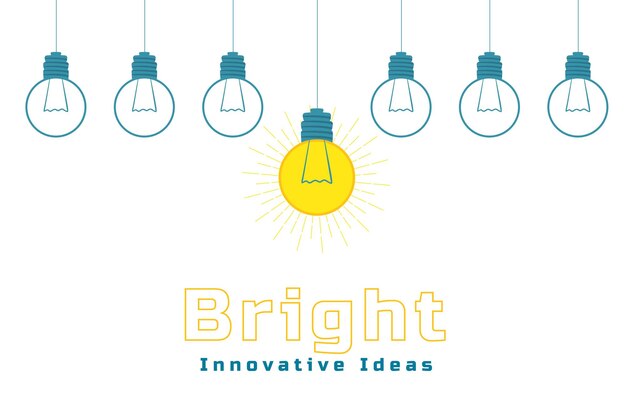 Concepto de idea innovadora brillante con bombilla colgante