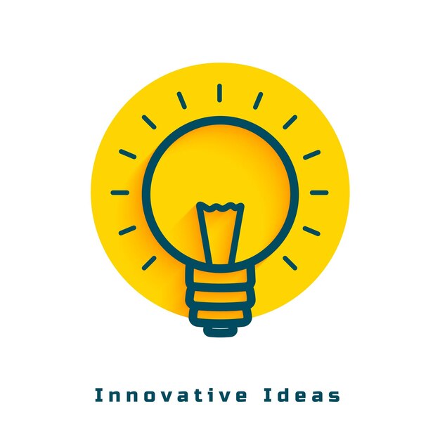 concepto de idea innovadora brillante bombilla con símbolo de rayos