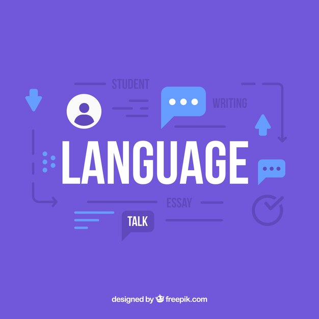 Concepto de idioma con diseño plano