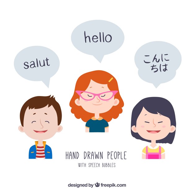 Concepto de idiomas con burbujas de texto