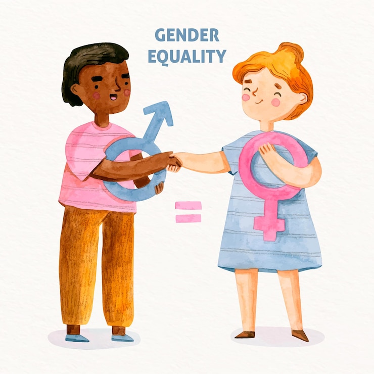 Vector gratuito concepto de igualdad de género y discriminación por amistad