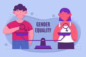 Vector gratuito concepto de igualdad de género
