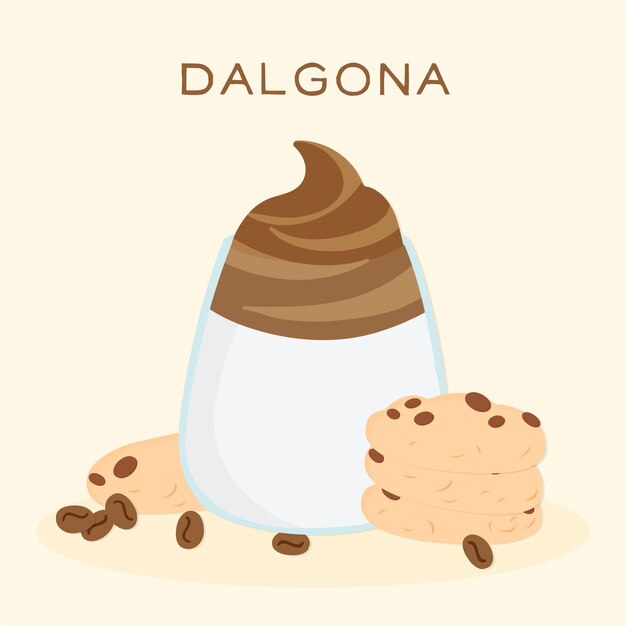 Concepto de ilustración de café Dalgona