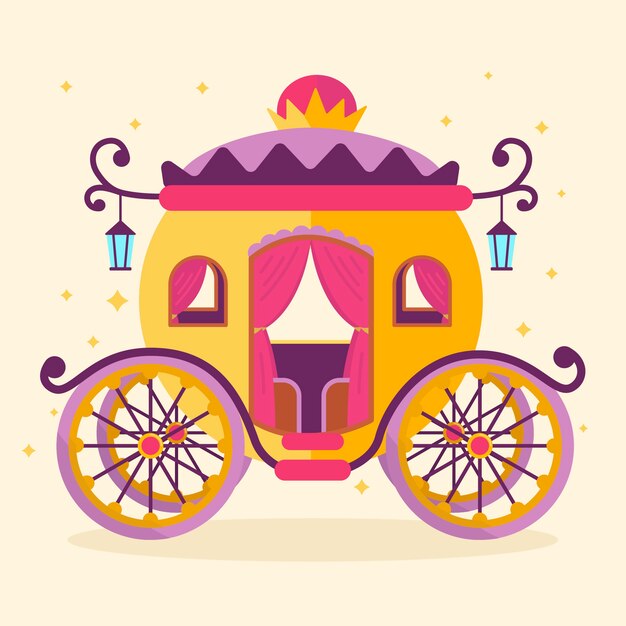 Concepto de ilustración de carro de cuento de hadas