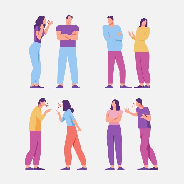 Concepto de ilustración de conflictos de pareja