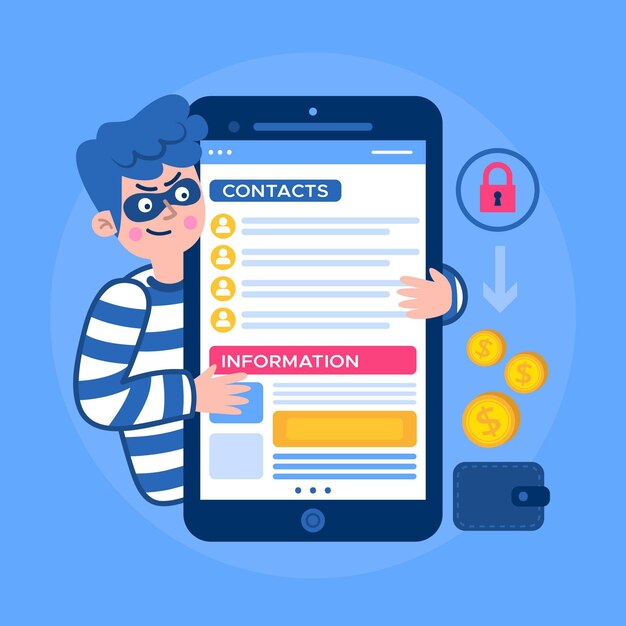 Concepto de ilustración de datos de robo