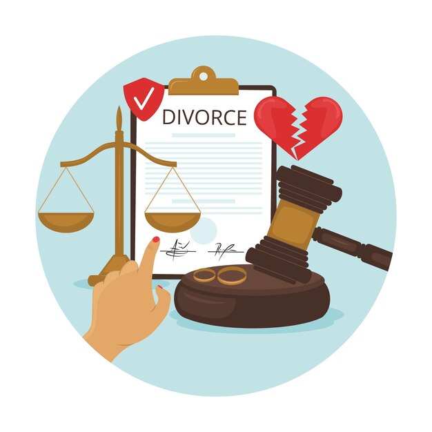 Concepto de ilustración de divorcio