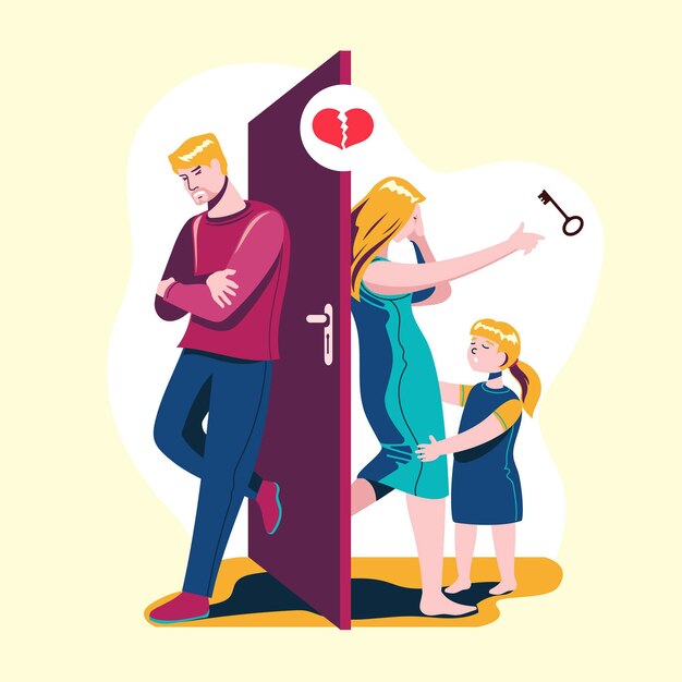 Concepto de ilustración de divorcio