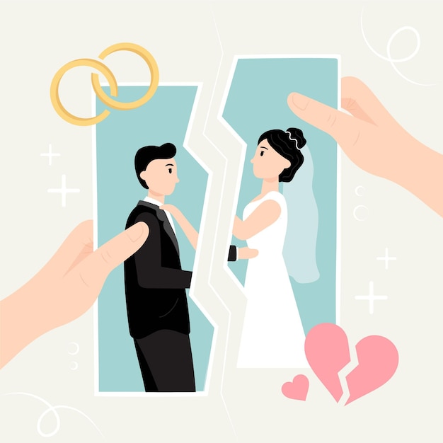 Concepto de ilustración de divorcio
