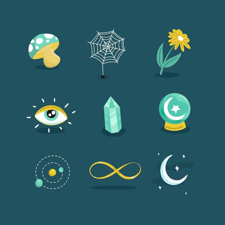 Vector gratuito concepto de ilustración de elementos esotéricos