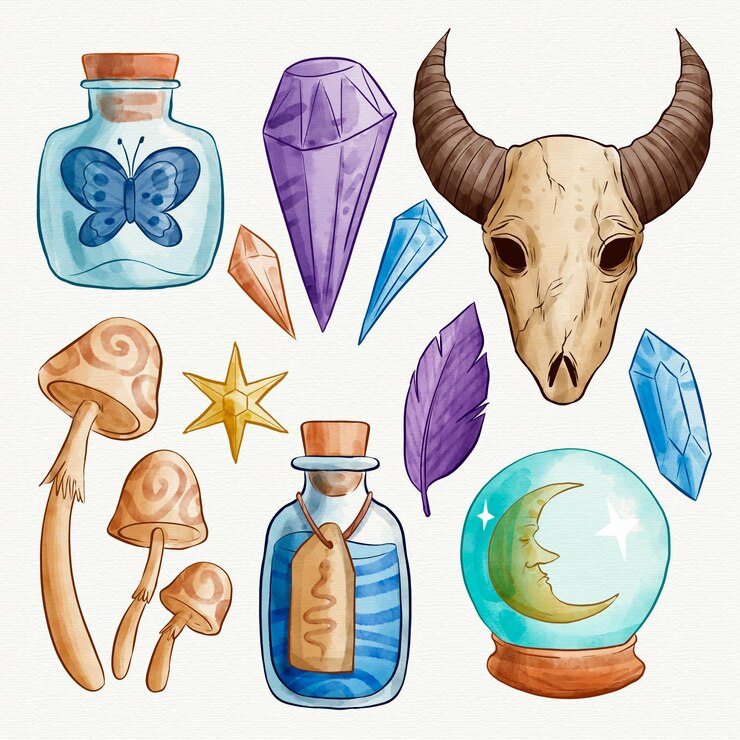 Vector gratuito concepto de ilustración de elementos esotéricos