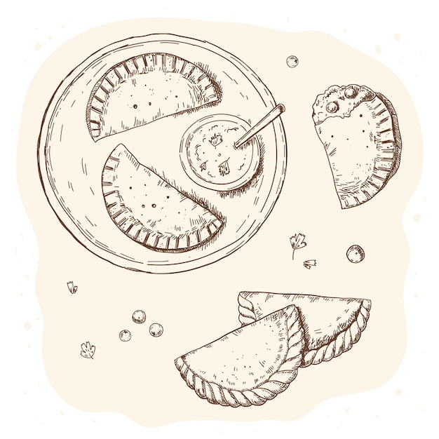 Concepto de ilustración de empanada