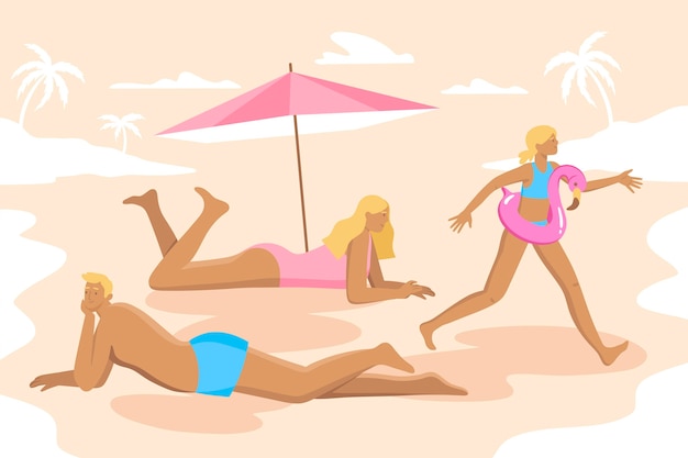 Concepto de ilustración de gente de playa