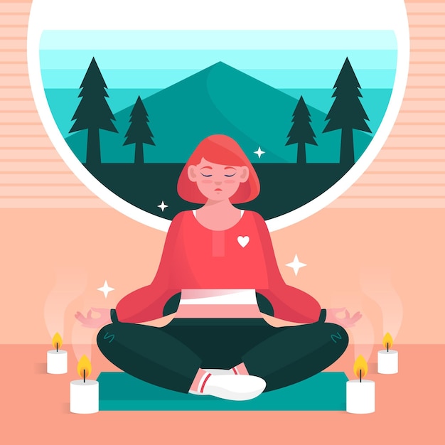 Concepto de ilustración de meditación