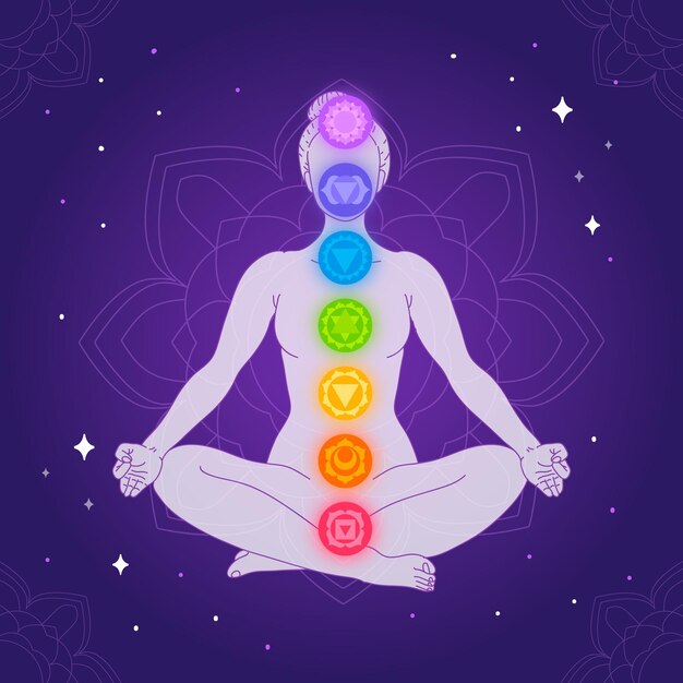 Concepto de ilustración mística de Chakras