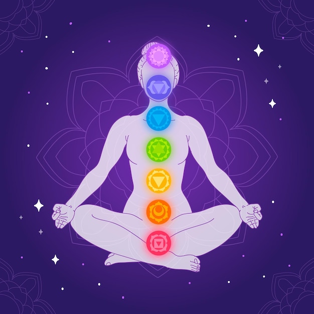 Concepto de ilustración mística de Chakras