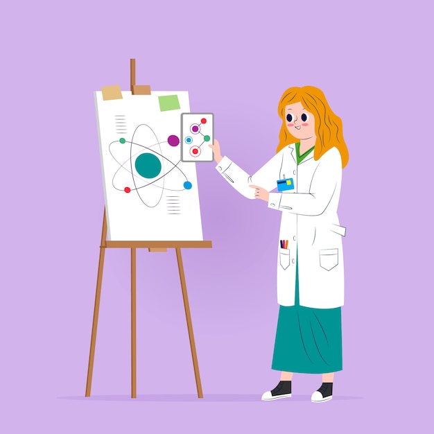 Concepto de ilustración de mujer científico