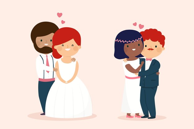Concepto de ilustración de pareja de boda