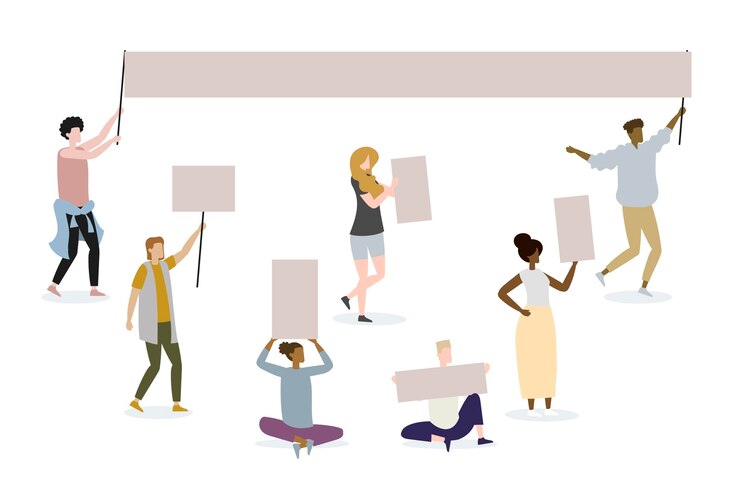Vector gratuito concepto de ilustración de personas protestando
