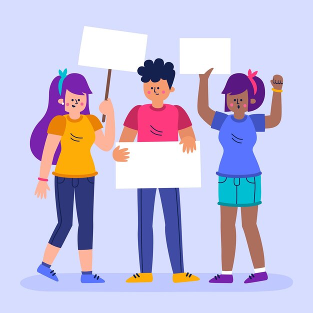 Concepto de ilustración de personas protestando
