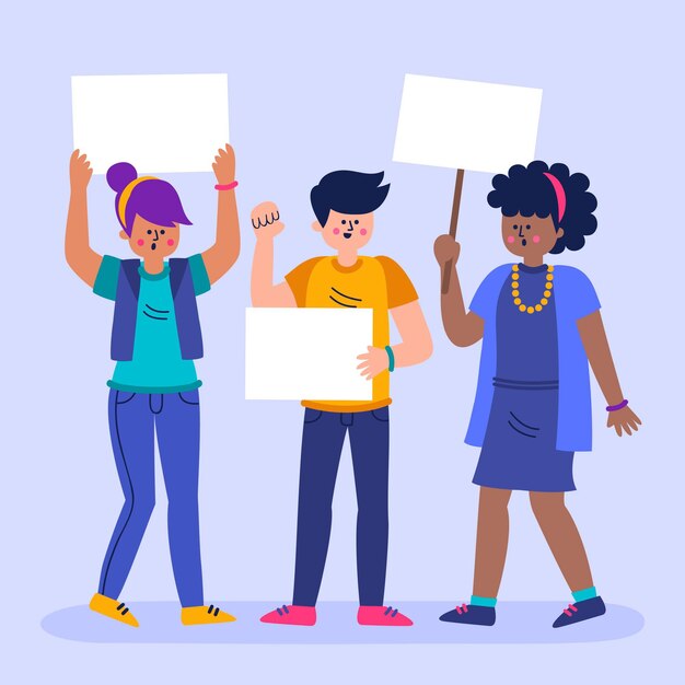 Concepto de ilustración de personas protestando