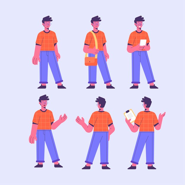 Concepto de ilustración de poses de personaje
