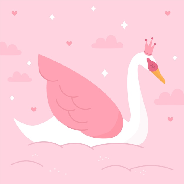 Concepto de ilustración de princesa cisne