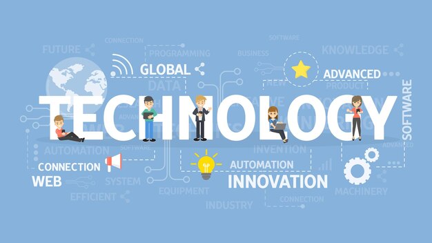 Concepto de ilustración de tecnología Idea de software de innovación y web