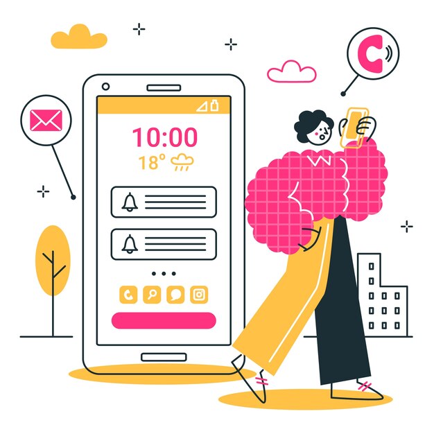 Concepto de ilustración de teléfono móvil
