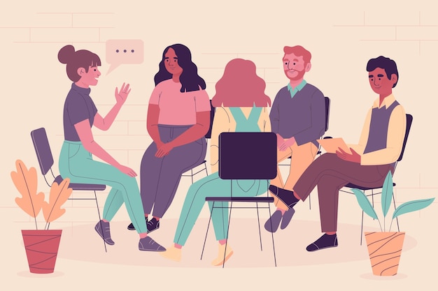 Concepto de ilustración de terapia de grupo