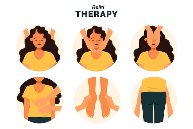 Concepto de ilustración de terapia de reiki