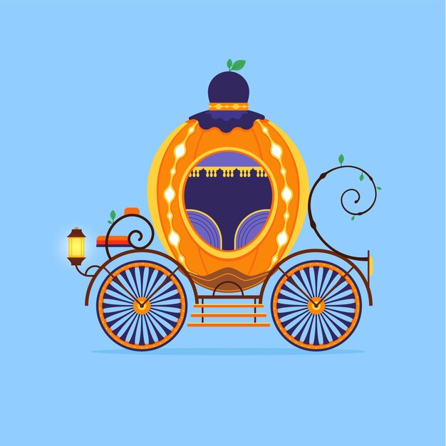 Concepto ilustrado de carro de cuento de hadas
