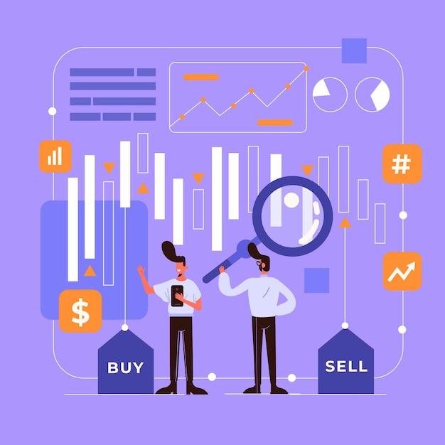Concepto ilustrado de datos de la bolsa de valores