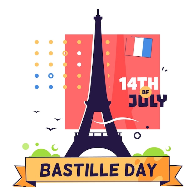 Concepto ilustrado del día de la Bastilla