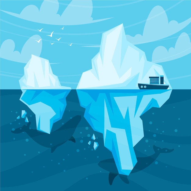 Vector gratuito concepto ilustrado de iceberg