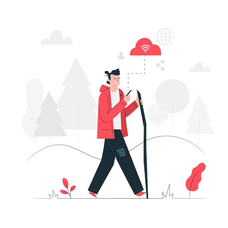 Vector gratuito concepto ilustrado de internet sobre la marcha