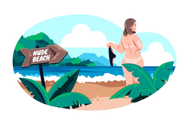 Concepto ilustrado de naturismo plano.