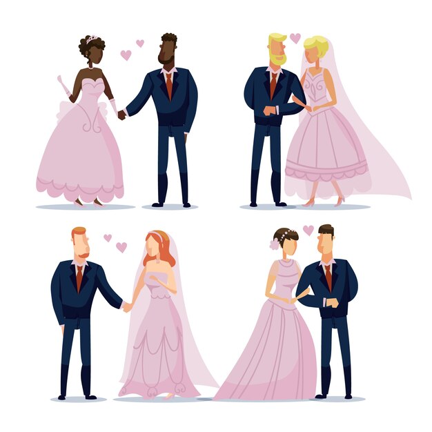 Concepto ilustrado de novios
